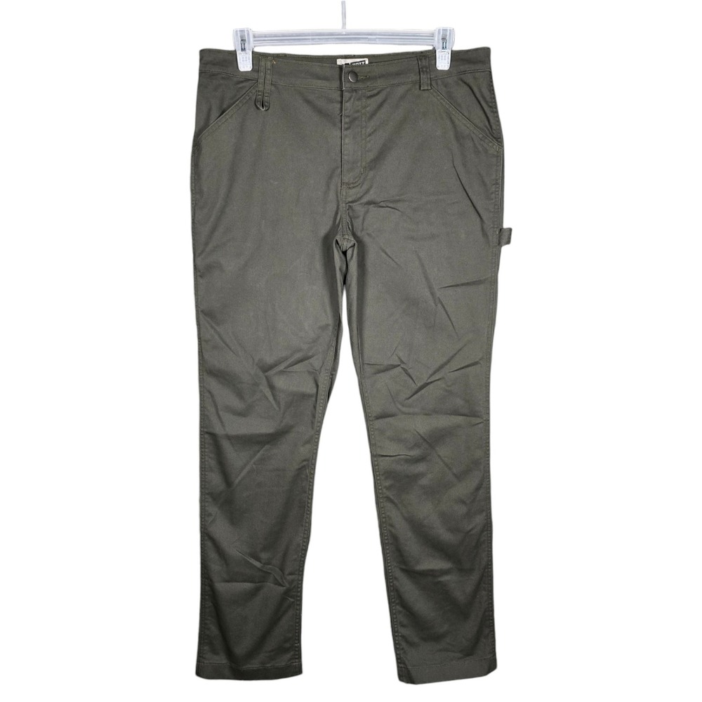 Duluth Trading 40 Grit Pants Women's 14 Long Flex Twill Slim Leg Utility Green